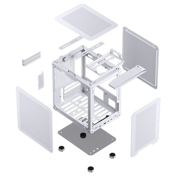 Jonsbo C6-ITX PC Case, Mini Tower, ITX, with Carry Handle - White