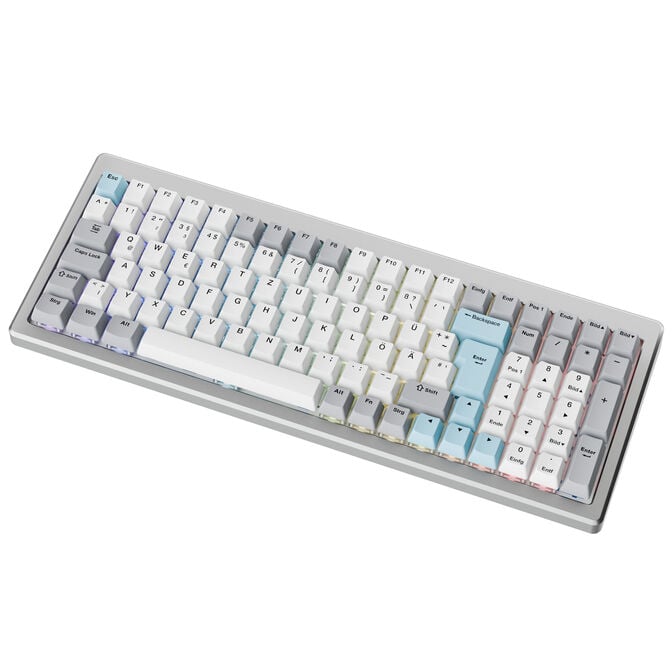 Ducky Cushion 98 Gaming-Tastatur, 96%, DE-Layout, Shush Green Switches - Silver image number 2
