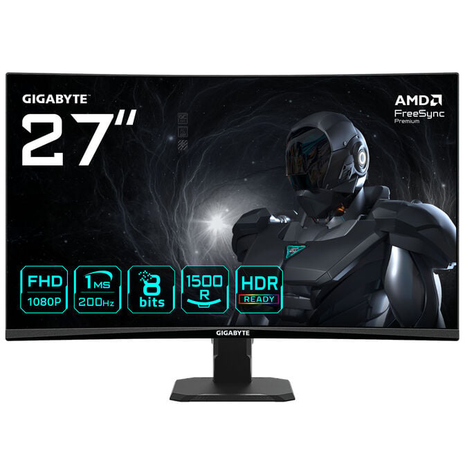 GIGABYTE GS27FCA, 27-inch Full HD Curved Monitor, 200Hz, VA Panel, Adaptive-Sync image number 0