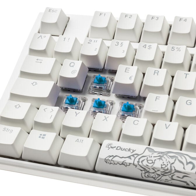 Ducky One 3 Classic Pure White Gaming Keyboard, RGB LED - MX-Blue image number 4
