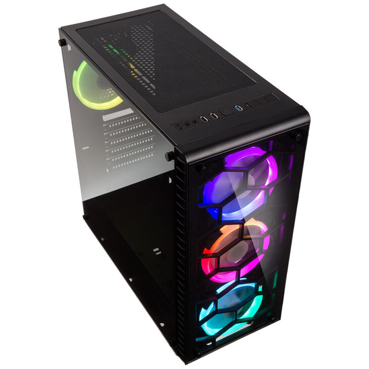 Kolink Observatory RGB Midi-Tower, Tempered Glass - schwarz Window image number 1