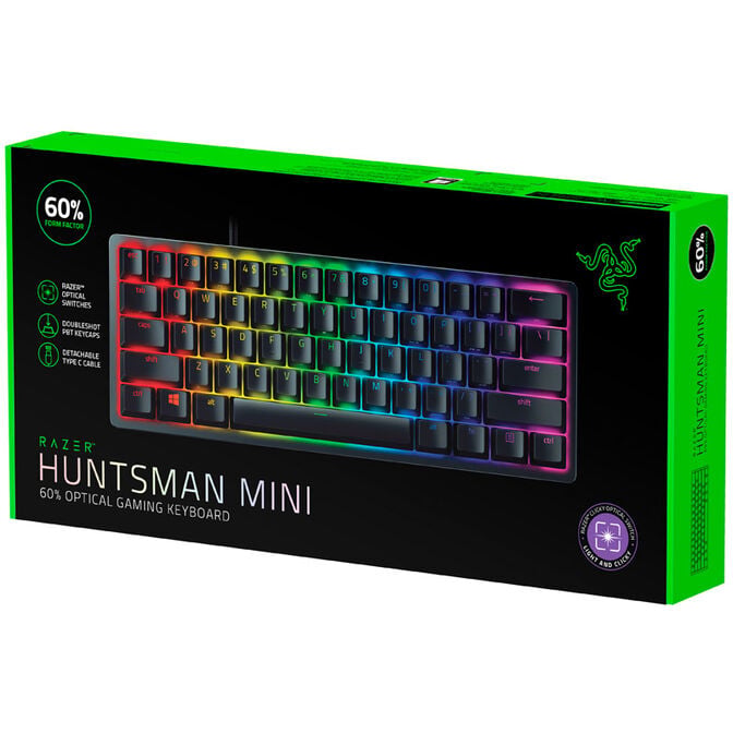 Razer Huntsman Mini Black Gaming Keyboard, Clicky Purple optical - black image number 9