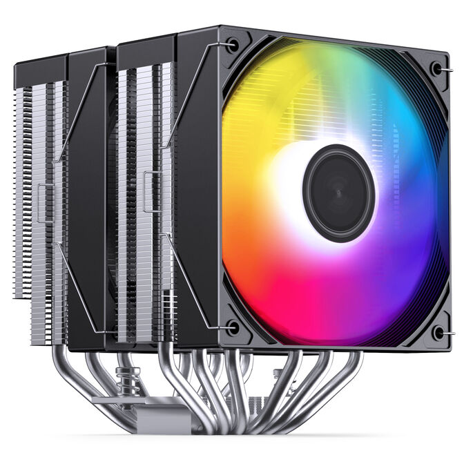 Jonsbo CB80 CPU cooler, dual-tower, 2 x 120mm, PWM, RGB - black image number 1