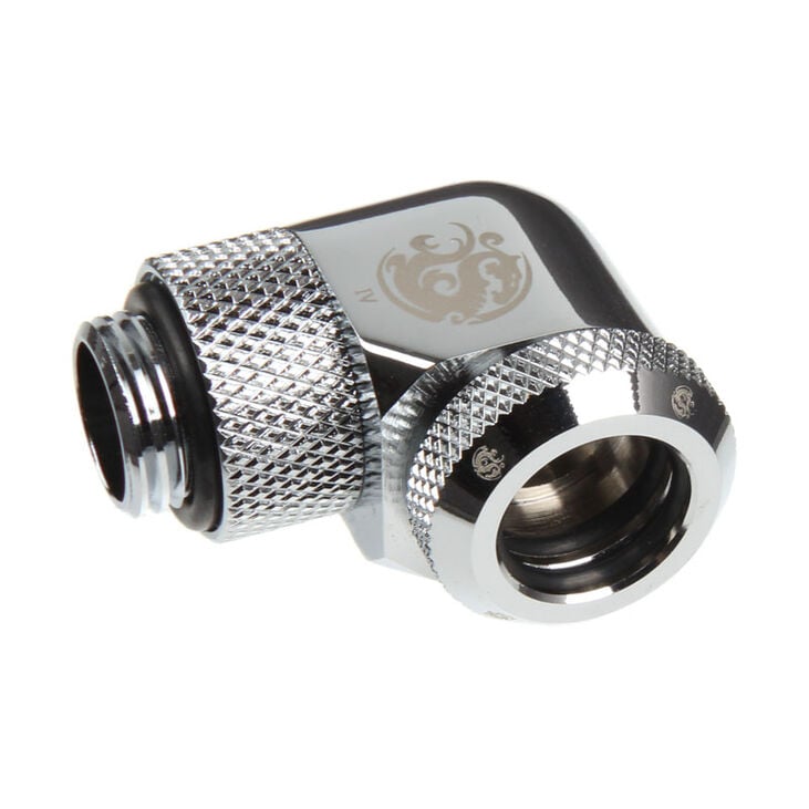 Bitspower Multi-Link Adapter Anschluss 90 Grad G1/4 Zoll AG auf 12mm AD Hardtube - drehbar, silber image number 0