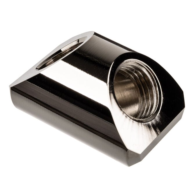 EK Water Blocks EK-Quantum Torque Adapter 90 Degree G1/4 Inch Female to G1/4 Inch Female - Nickel image number 0