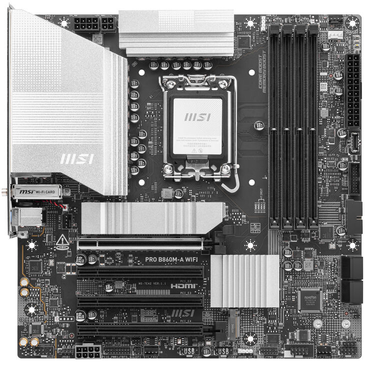 MSI PRO B860M-A WiFi Mainboard, Sockel LGA 1851, Intel B860, mATX, DDR5 image number 2
