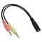 InLine Audio Headset Y-Adapter cable, 2x 3.5mm plugs to 3.5mm jack 4-pole CTIA - 0.15m