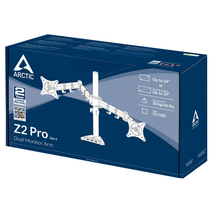Arctic Monitorhalterung Z2 Pro (Gen 3) mit USB 3.0 Hub - schwarz matt image number 8