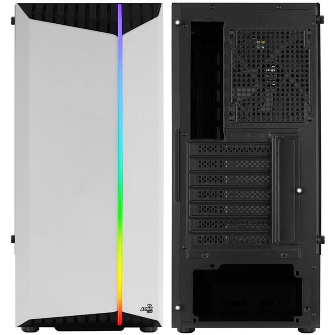 Aerocool Bionic v1 Midi-Tower, RGB, Tempered Glass - schwarz/wei&szlig; image number 2