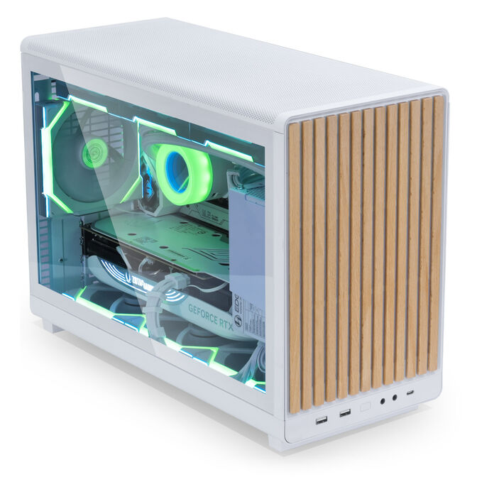 Lian Li DAN Cases A3-mATX Wood Edition PC-Geh&auml;use, Tempered Glass, Micro-ATX - Buche, wei&szlig; image number 1