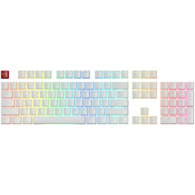 Glorious Aura Keycaps - 105 Keycaps, ANSI, US-Layout, wei&szlig; image number 0