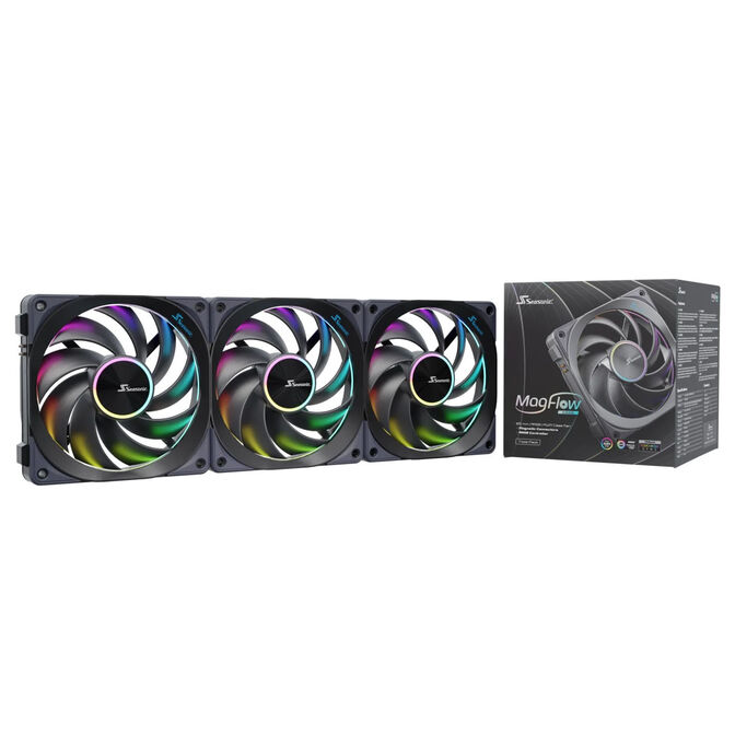 Seasonic MagFlow 1225 ARGB PWM Fan - 120mm, 3 Pack image number 0