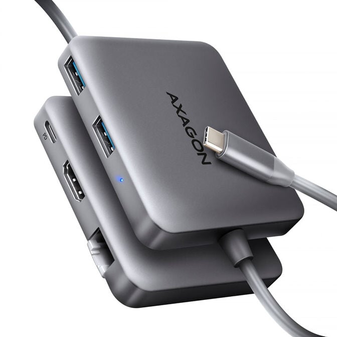 AXAGON HMC-5HL 2x USB-A, HDMI, LAN, USB 3.2 Gen 1 hub, PD 100W - grey image number 0
