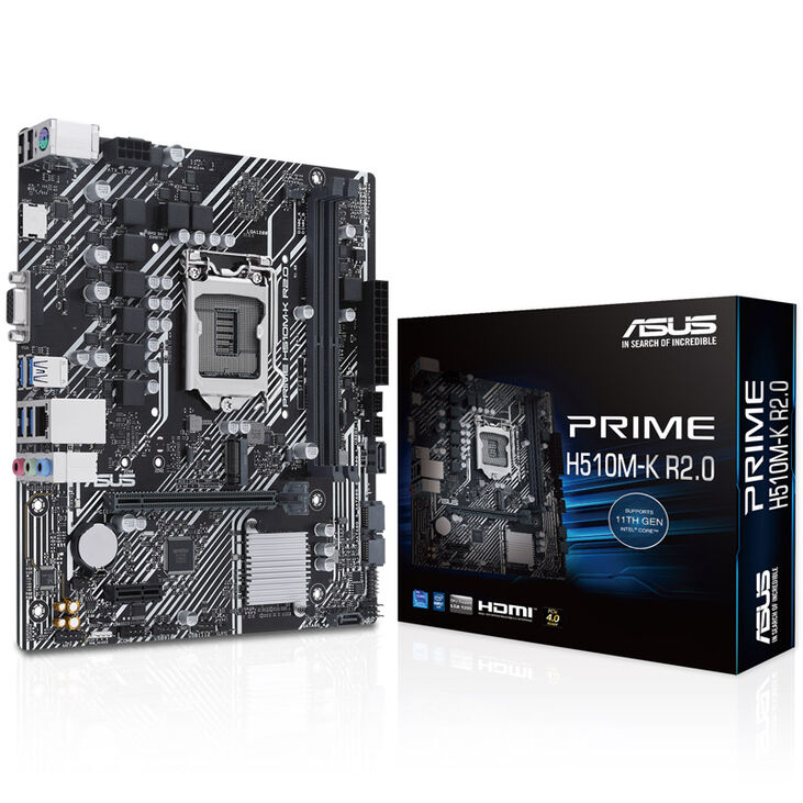 ASUS Prime H510M-K R2.0, Intel H510 Mainboard, LGA1200, DDR4 image number 0
