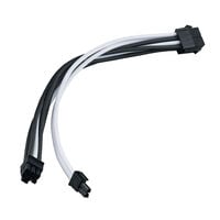 SilverStone PP07E-PCIBW 8-pin PCIe to 6+2-pin PCIe extension, 250mm - Black/White