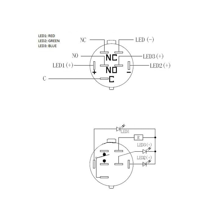 DimasTech Vandalism switch/button 25mm, Blackline Dot - RGB image number 4