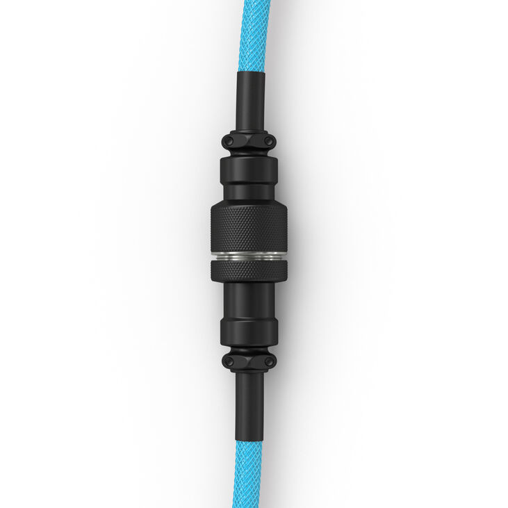 Glorious GMMK Coiled Cable Electric Blue, Spiralkabel, USB-C/USB-A - hellblau/schwarz image number 2