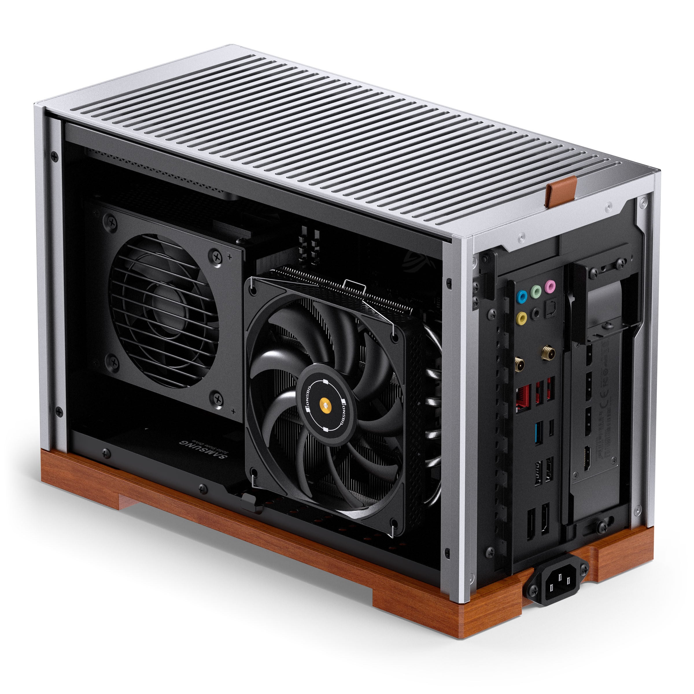 Jonsbo T9 PC Case, Mini Case, ITX, PCIe 5.0 Riser Cable - silver