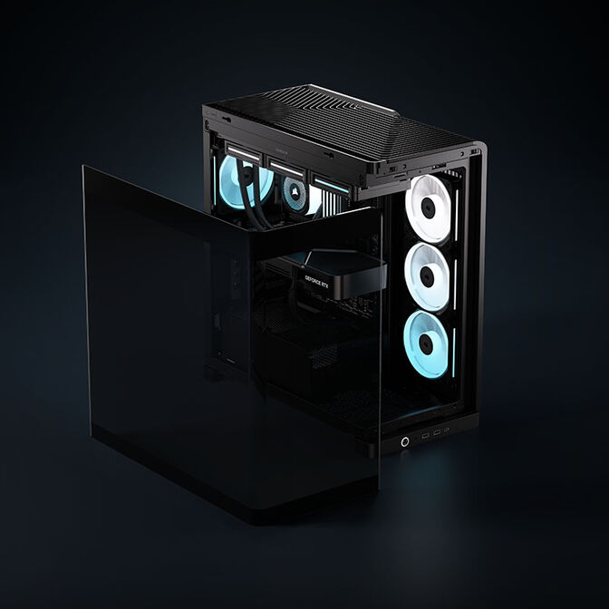 Corsair FRAME 4500X LX-R RGB PC Case, Mid-Tower, E-ATX, Tempered Glass - Black image number 17