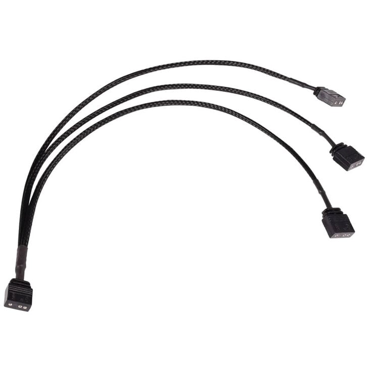 Alphacool Y-Splitter aRGB 3-pin to 3x 3-pin 30cm - black image number 0