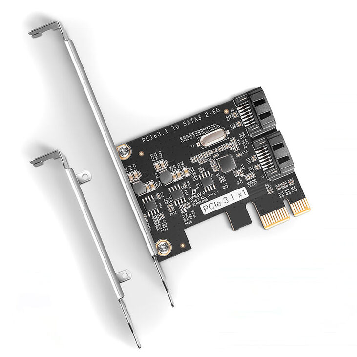AXAGON PCES-SJ2 PCIe Controller 2x internal SATA 6G port, JMB582 + LP image number 1