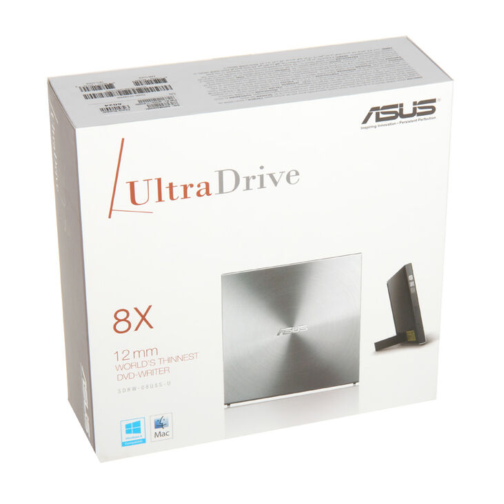 ASUS SDRW-08U5S-U UltraDrive DVD-Brenner - extern, silber image number 5