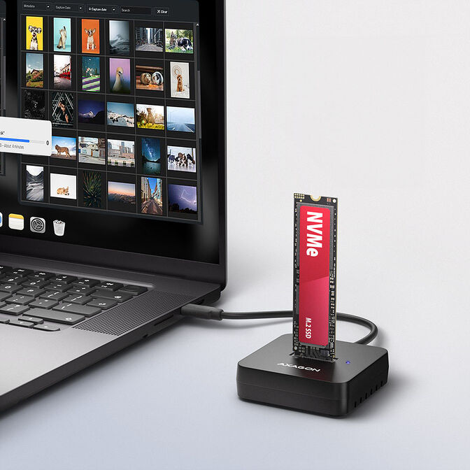 AXAGON ADSA-M2C11L M.2-NVMe-Dockingstation, USB-C 10Gbps, M.2 2230-22110 - schwarz image number 4