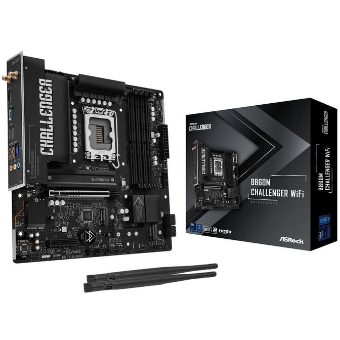 ASROCK B860M Challenger WiFi Motherboard, Socket 1851, Intel B860, mATX, DDR5 image number 0