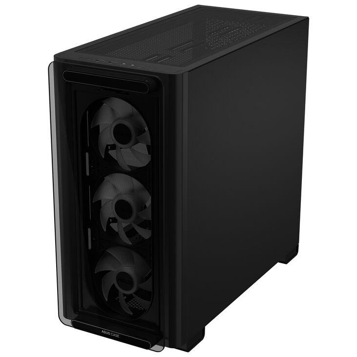 ASUS A23 PLUS case, Mini-Tower, Micro-ATX, RGB, Tempered Glass - black image number 3