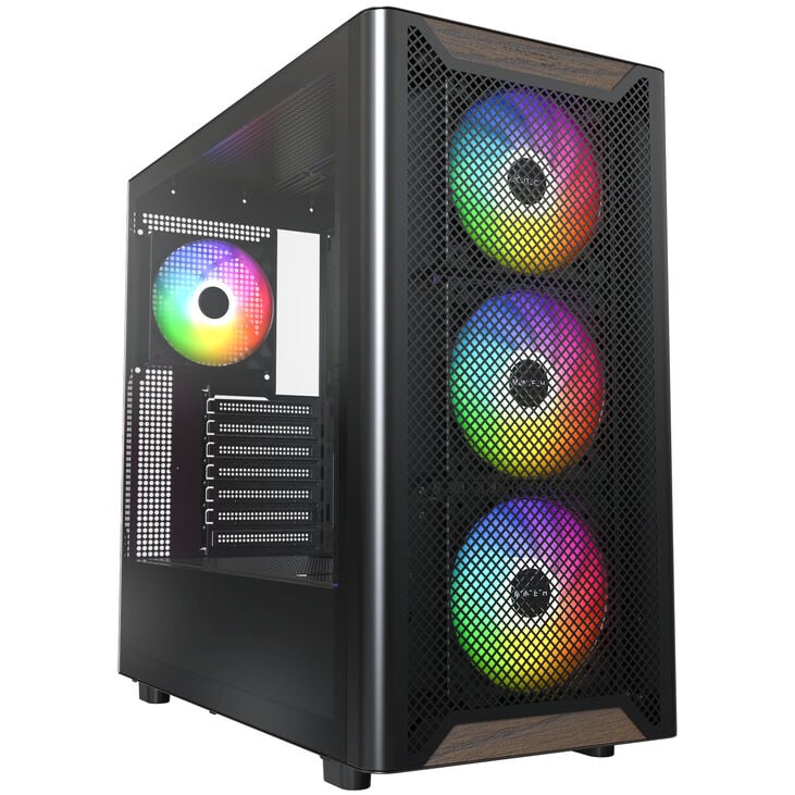 Montech XR Wood PC-Gehäuse, Midi-Tower, ATX, ARGB, Tempered Glass - schwarz image number 0