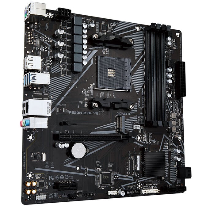 GIGABYTE A520M DS3H V2 motherboard, AM4 socket, AMD A520, Micro-ATX, DDR4 image number 1