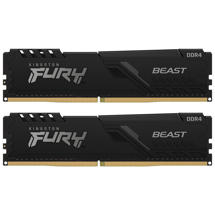 Kingston Fury Beast DDR4-3200 RAM, CL16, XMP - 16 GB Dual-Kit, schwarz image number 1
