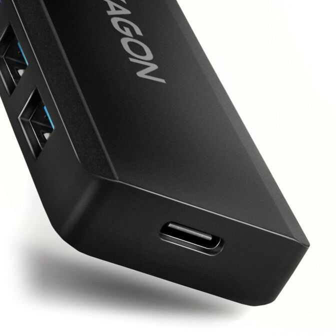 AXAGON HUE-C1A Superspeed USB-A Travel Hub, 4x USB 3.0 - 20cm, schwarz image number 3