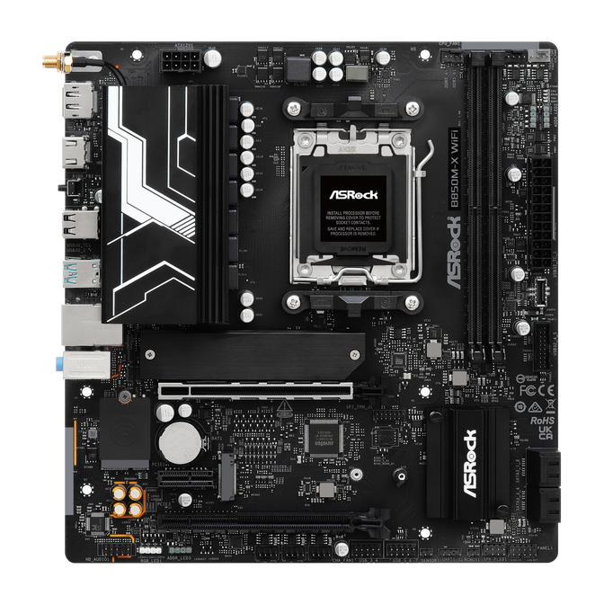 ASROCK B850M-X WiFi motherboard, Socket AM5, AMD B850, Micro-ATX, DDR5 image number 4