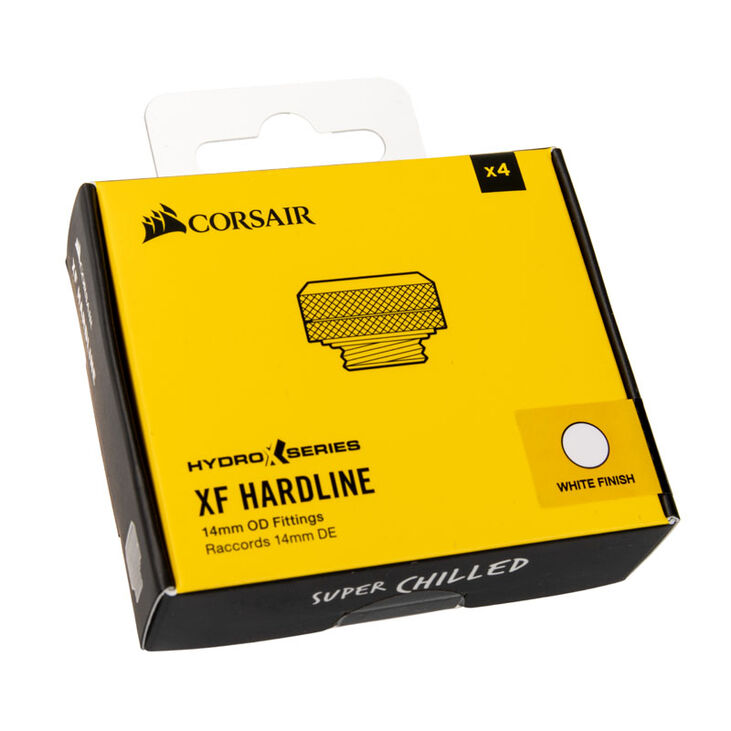 Corsair Hydro X Series XF Hardline fitting straight G1/4 to 14mm OD hard tube - 4 pack, white image number 3