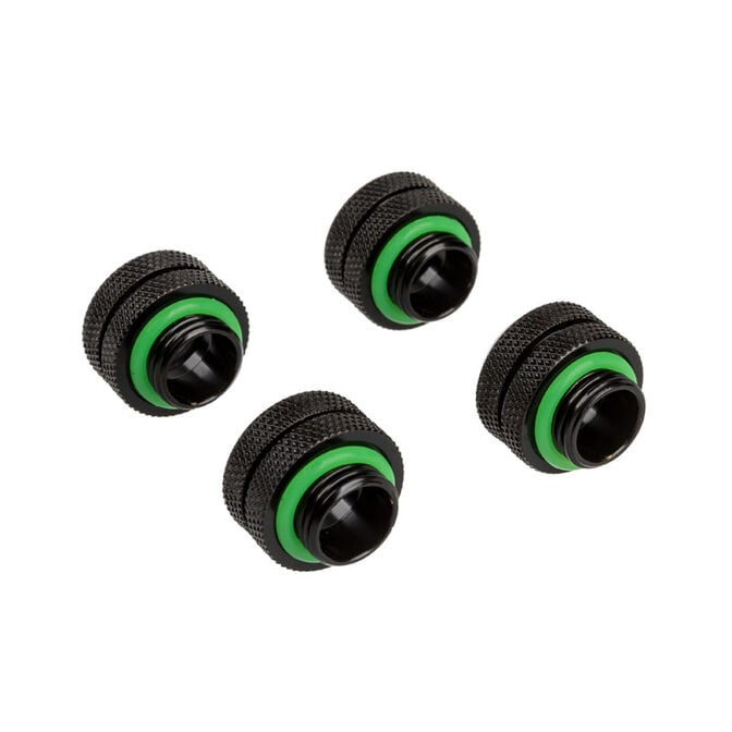 Corsair Hydro X Series XF Hardline fitting straight G1/4 inch to 12mm OD hard tube - 4 pack, black image number 1