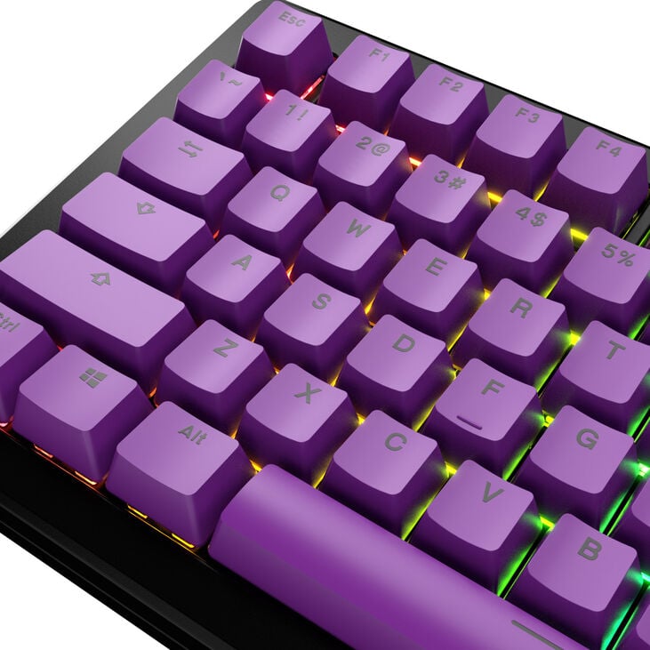 Glorious GPBT Basics Keycaps, ANSI Layout (US), PBT, Doubleshot - Epic Purple image number 3