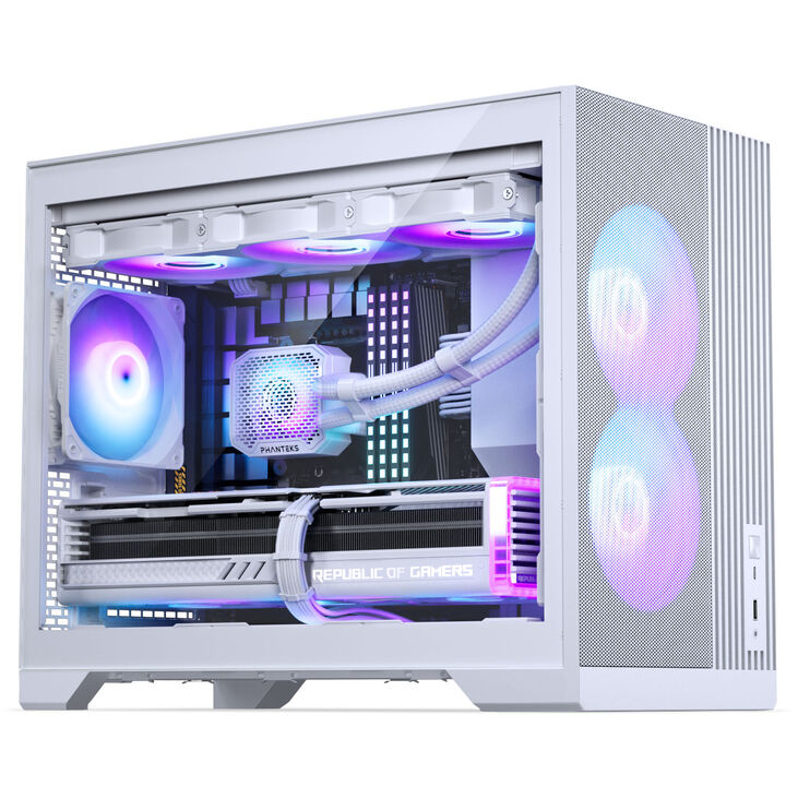 Phanteks XT M3 PC Case, Mini Case, mATX, RGB, Tempered Glass - including 3x 120mm Fans, White image number 2