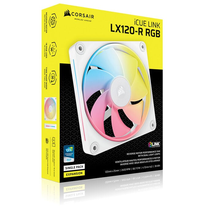 Corsair iCUE Link LX120-R RGB L&uuml;fter, PWM - 120mm, wei&szlig; image number 10