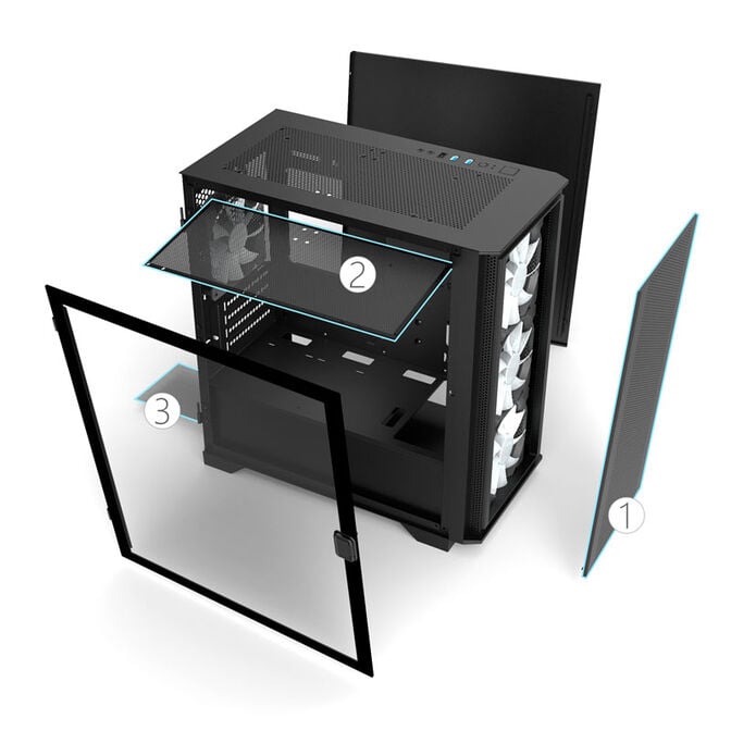 Montech AIR 100 ARGB, Micro-ATX, Tempered Glass - black image number 5