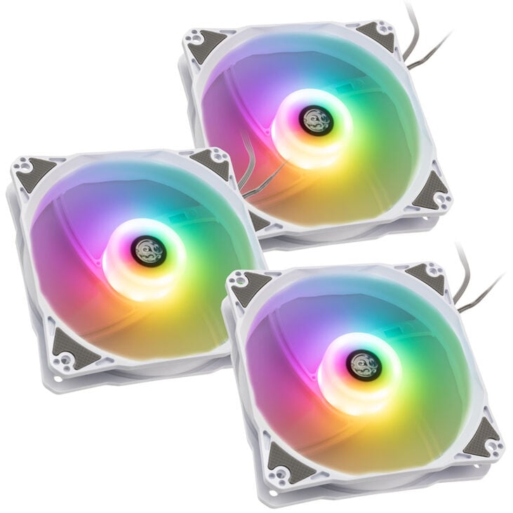 Bitspower Notos RGB PWM Lüfter, 120mm - weiß, 3er-Pack image number 0