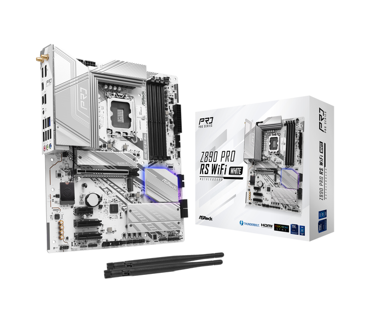 ASRock Z890 Pro RS WiFi White Mainboard, Sockel LGA 1851, Intel Z890, ATX, DDR5 image number 0