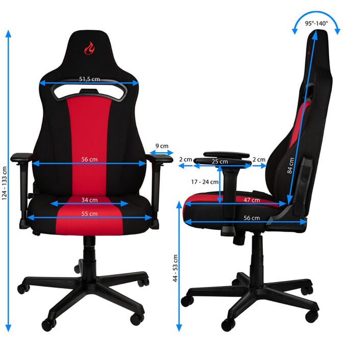 Nitro Concepts E250 Gaming Stuhl - Inferno Red image number 1