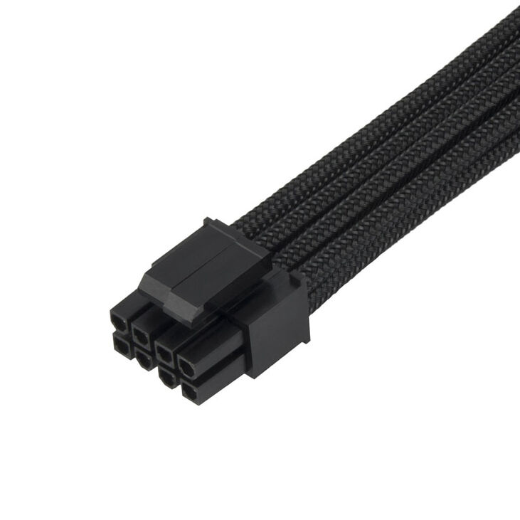 SilverStone EPS 8-Pin zu EPS/ATX 4+4-Pin Kabel, 300mm - schwarz image number 2