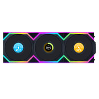 Lian Li UNI FAN SL Wireless LCD Lüfter, ARGB, PWM, 3er-Pack inkl. Controller - Reverse Blade, 120 mm, schwarz