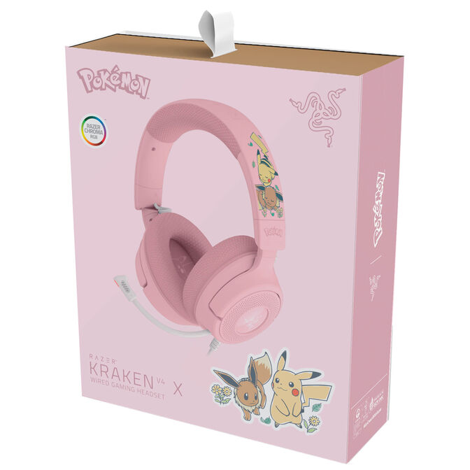 Razer Kraken V4 X Pok&eacute;mon Edition Gaming Headset, USB-C, 40 mm - Pikachu/Eevee image number 5