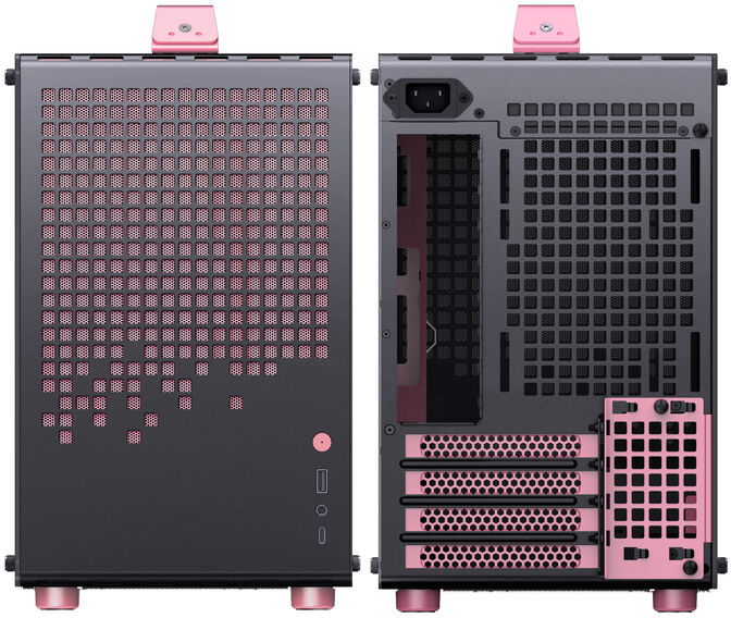 Jonsplus Z20 Micro-ATX Geh&auml;use, mit Tragegriff - schwarz/pink image number 6