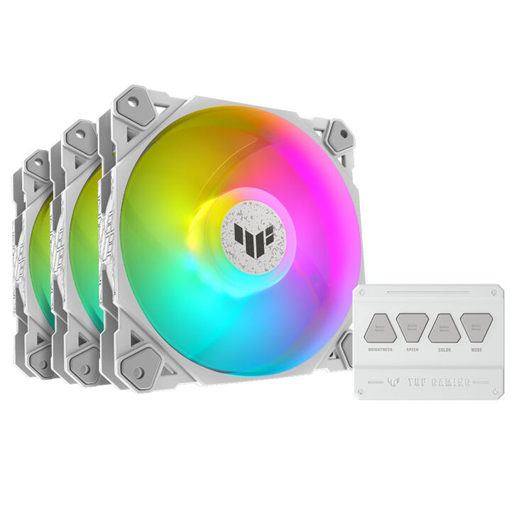 ASUS TUF Gaming TF120 ARGB Lüfter 3er Pack inkl. RGB-Controller - 120mm, weiß image number 5