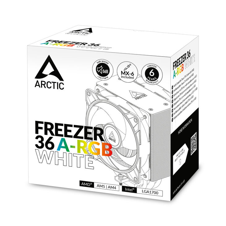 Arctic Freezer 36 ARGB White CPU-Kühler, 120mm image number 7