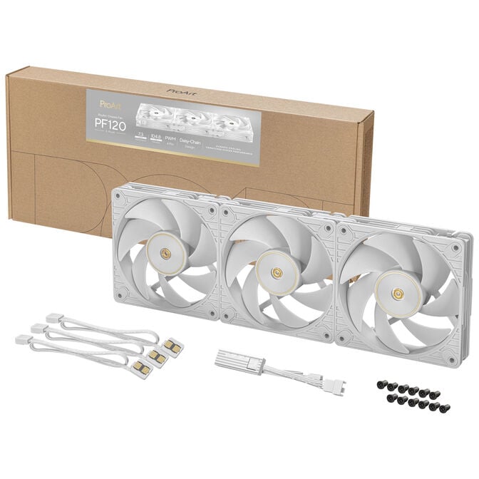 ASUS ProArt PF120 PWM Geh&auml;usel&uuml;fter, 3.000 U/min, 28 mm - 3er-Pack, wei&szlig; image number 16
